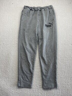 Puma Joggers Activewear Gray Sweatpants Drawstring Men's Size M Lounge Cozy Read